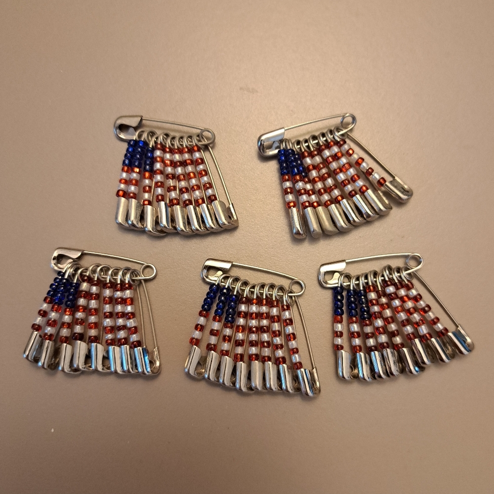 Safety pin flags, 5 total